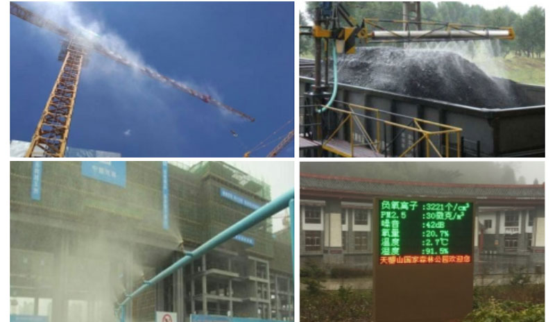 Industrial and mining dust removal automatic spray control system